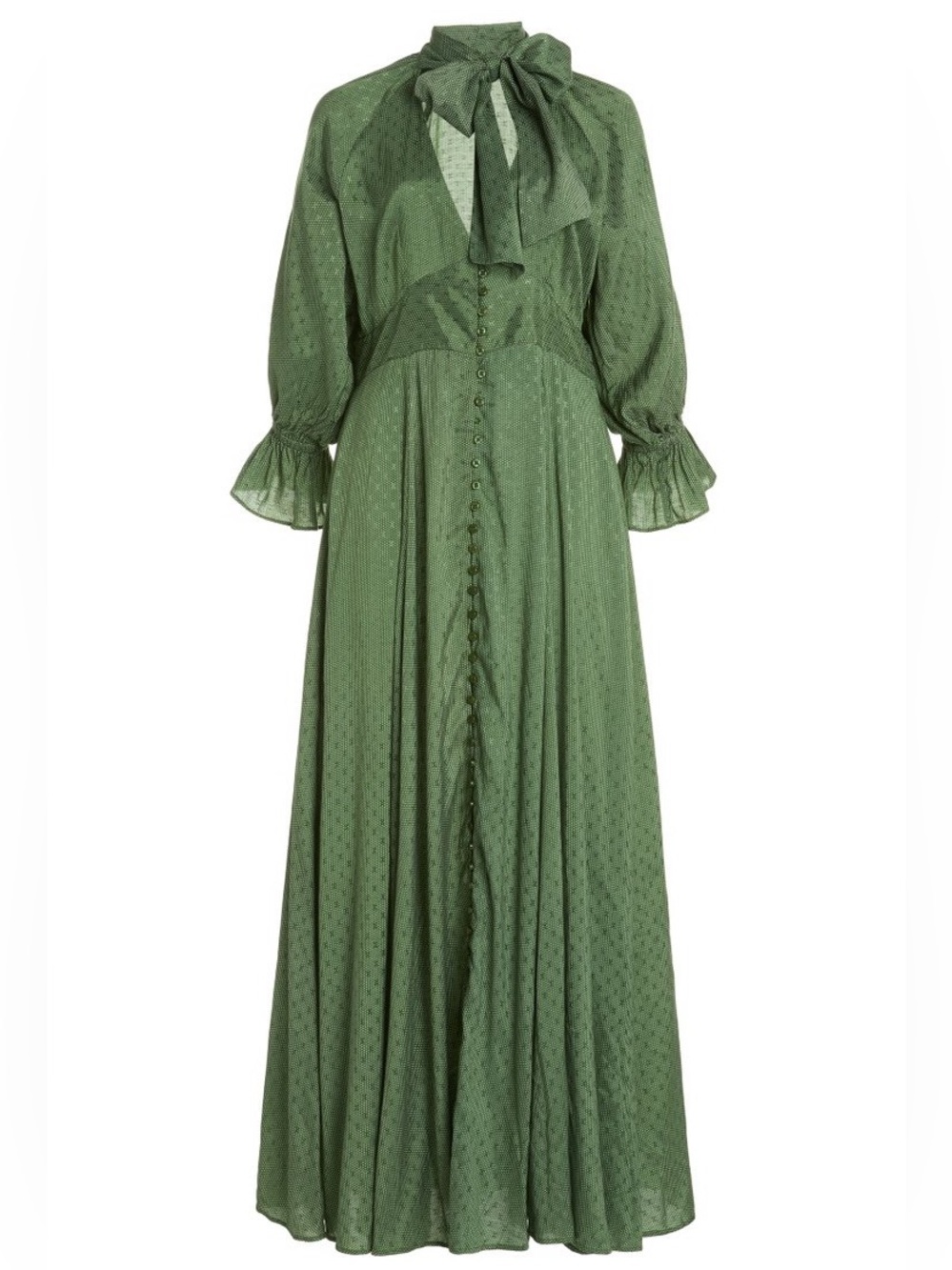 byTiMo Bow-Accent Crepe-Jacquard Maxi Dress